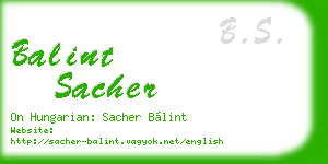balint sacher business card